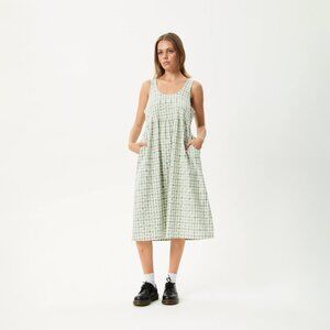 AFENDS Leo Seersucker Check Midi Dress Green White Size Small NEW NWT